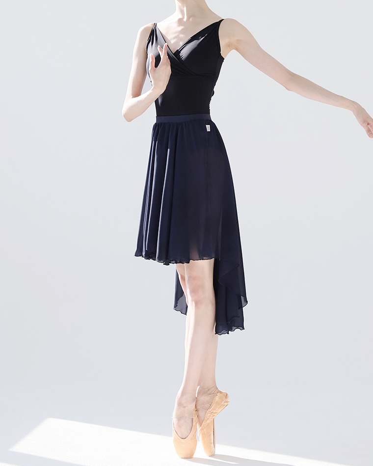 フレアスカート-ドビー/ネイビー [Flare Skirt-Dobby/Navy]