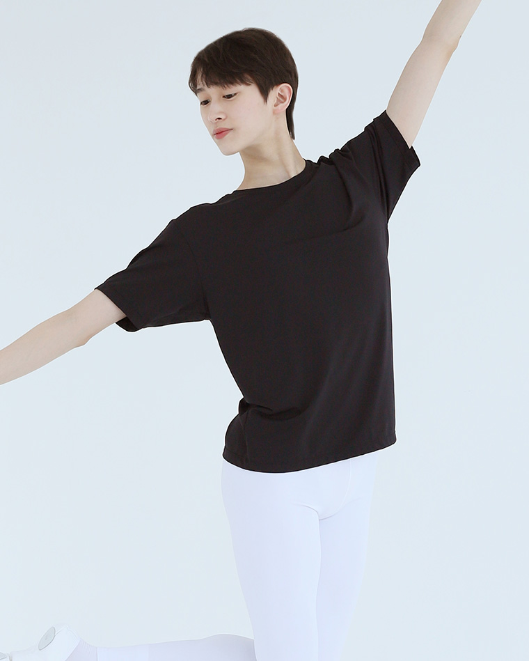 [男]ライトリラックスティーシャツ・ブラック [male) light relax T-shirt-Black] Korea
