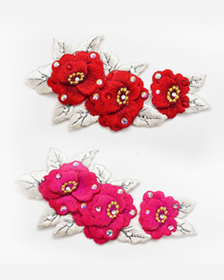 お花刺繍パッチ(2 colors) [Flower embroidery patch (2colors)] Korea