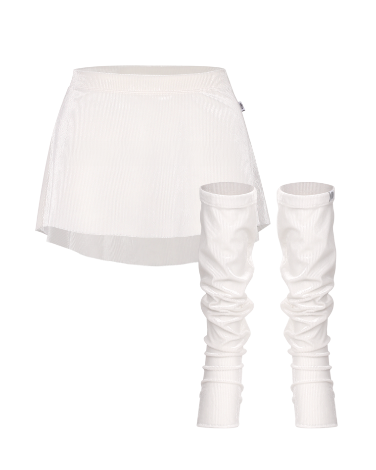Degas Slim Pull-on Skirt & Leg Warmer SET UP [Off-white]