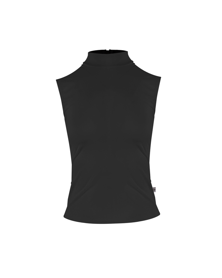 スリーブレスハイネックティーシャツ[ブラック] Sleeveless Highneck T-shirt [Black]
