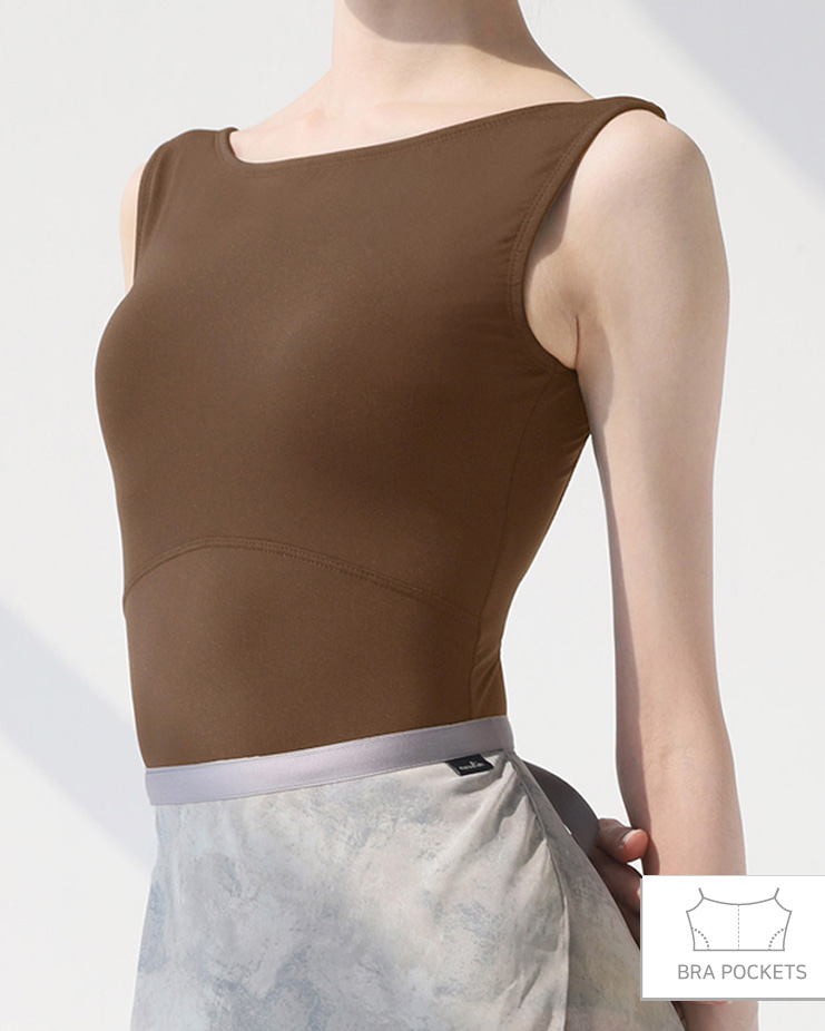 スリーブレス アリアレオタード [モカ・ブラウン] [Sleeveless Aria Leotard-mocca brown]