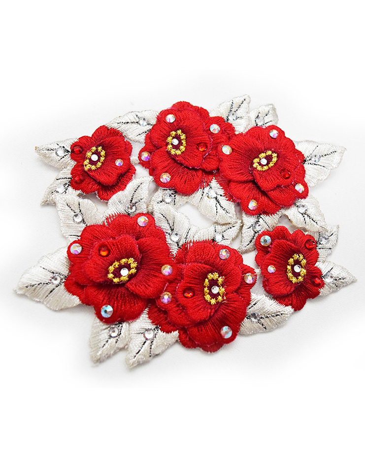 お花刺繍パッチ(2 colors) [Flower embroidery patch (2colors)]